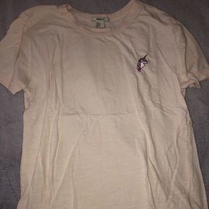 Pink unicorn embroidered T shirt